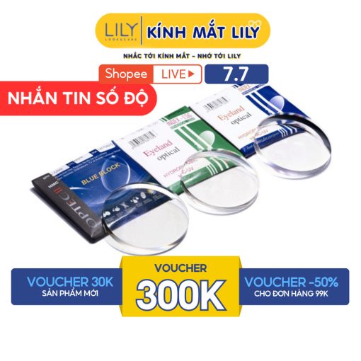 Tròng kính cận loạn có độ LILYEYEWEAR mắt kính hạn chế ánh sáng xanh, đổi màu đi nắng, chống tia UV400 - Ảnh 2