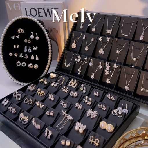 Bông tai nữ đính đá cao cấp phong cách hiện đại sang trọng đi tiệc Mely 731 - Ảnh 2
