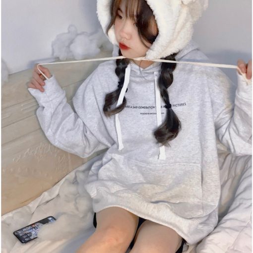 (Có clip) Áo hoodie nỉ bông DEUNCOOL BASIC ver 1.0 - Màu Grey Light - 100% cotton mềm mịn cho nam nữ - ẢNH THẬT - Ảnh 5