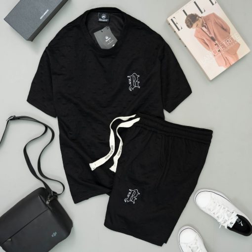 Bộ thể thao nam nữ JULIDO áo tay ngắn quần short dáng rộng thời trang Phối Dây Rút bản to Thời Trang Unisex - Ảnh 4