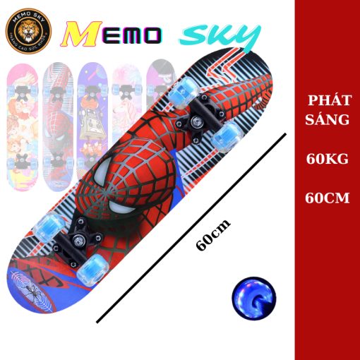 Ván trượt trẻ em gỗ phong ép 7 lớp dài 60cm ván trượt thể thao hình siêu nhân công chúa cho bé trai và bé gái - Ảnh 2