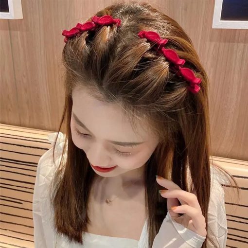 Kẹp Tóc Mái Phối Vải Nhung Độc Đáo Cho Nữ - Ảnh 4