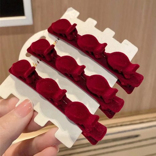 Kẹp Tóc Mái Phối Vải Nhung Độc Đáo Cho Nữ - Ảnh 6