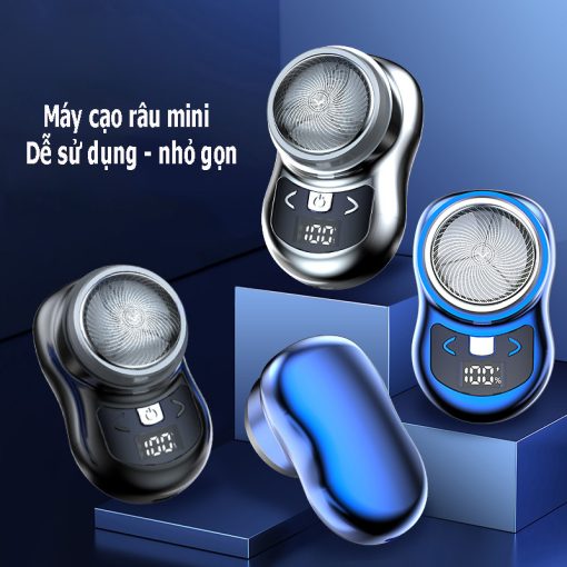 Máy cạo râu mini nam 3 lưỡi thiết kế nhỏ gọn sang trọng chất liệu cao cấp chống nước an toàn mạnh mẽ - Ảnh 5