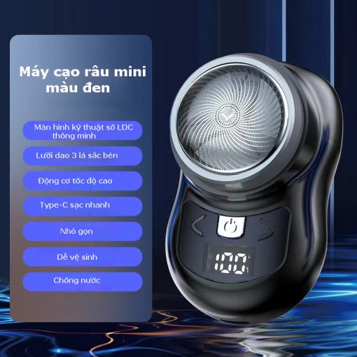 Máy cạo râu mini nam 3 lưỡi thiết kế nhỏ gọn sang trọng chất liệu cao cấp chống nước an toàn mạnh mẽ - Ảnh 3