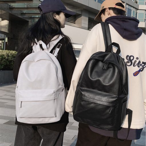 Balo da pu nam nữ GENBAG balo ulzzang chống nước trơn đi học đi chơi basic thời trang hàn quốc BL16 - Ảnh 2