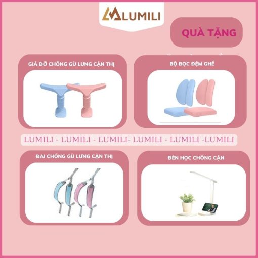 [ Miễn phí vận chuyển 100%] Bàn học cho bé thông minh chống gù chống cận Lumili 310 cao cấp mặt gỗ tự nhiên - Ảnh 3