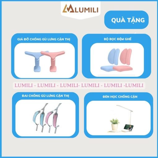 Bàn học chống gù thông minh trẻ em Lumili 310 gỗ tự nhiên cao cấp, bàn ngồi học cho bé 120cm - Ảnh 3