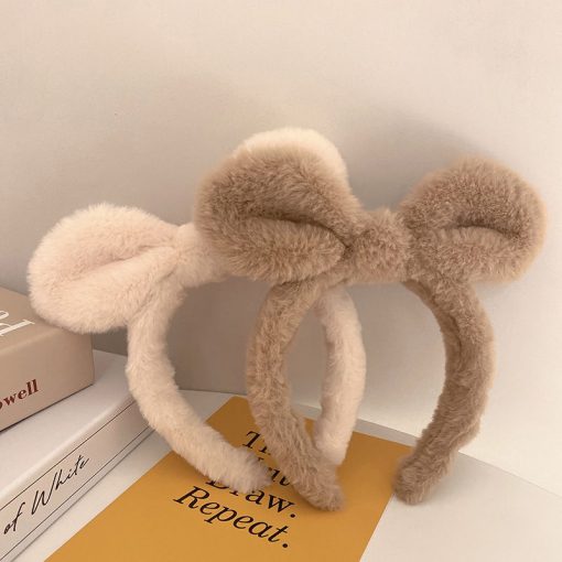 Băng đô rửa mặt bờm cute cài tóc dễ thương chống trơn trượt, lông mềm mại phong cách Hàn Quốc trẻ em, người lớn - Ảnh 5