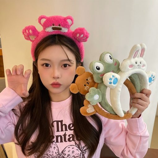 Băng đô rửa mặt bờm cute cài tóc dễ thương chống trơn trượt, lông mềm mại phong cách Hàn Quốc trẻ em, người lớn - Ảnh 4