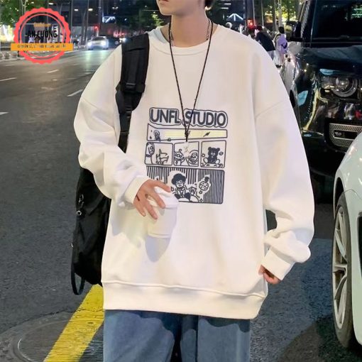 Áo sweater thu đông dài tay nam nữ chất nỉ cào bông cổ tròn - An Cường Fashion - Ảnh 2