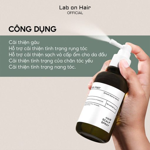 Xịt dưỡng hỗ trợ mọc tóc Lab on Hair với giấm táo, Redensyl, Multi peptide, chiết xuất lá hương thảo 160ml - Ảnh 5