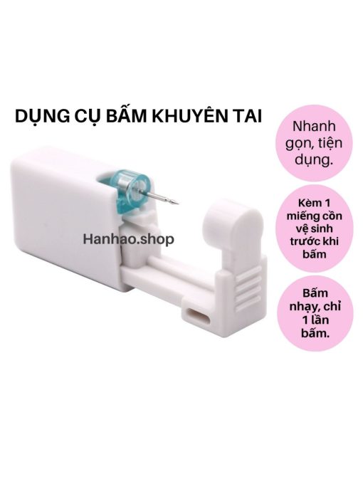 Dụng cụ bấm lỗ tai dùng 1 lần, dụng cụ bấm khuyên tai - Ảnh 2