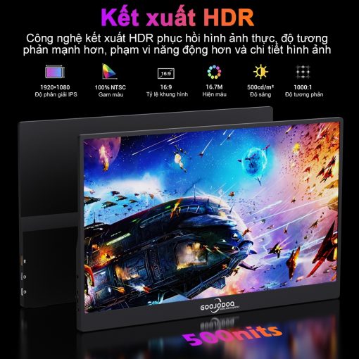 Màn hình Di Động gaming GOOJODOQ Cho Laptop Đế Kéo Dài Ps4 Điện Thoại PC Android Switch Macbook HDMI Bảo hành chính hãng - Ảnh 3
