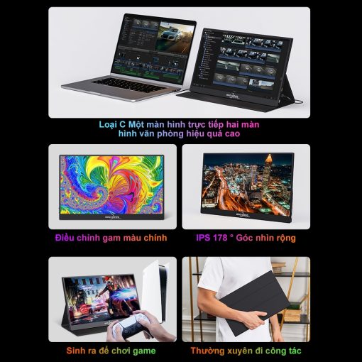 Màn hình Di Động gaming GOOJODOQ Cho Laptop Đế Kéo Dài Ps4 Điện Thoại PC Android Switch Macbook HDMI Bảo hành chính hãng - Ảnh 5