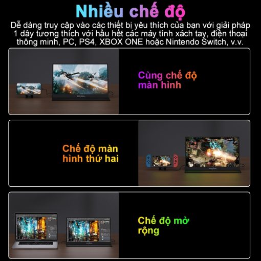 Màn hình Di Động gaming GOOJODOQ Cho Laptop Đế Kéo Dài Ps4 Điện Thoại PC Android Switch Macbook HDMI Bảo hành chính hãng - Ảnh 4