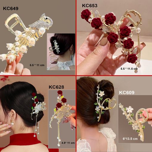 GOTI - Phụ Kiện Tóc – Kẹp Tóc Kim Loại Hàn Quốc Cỡ Lớn Hottrend Kẹp Càng Cua Hoa Nơ Cho Nữ KC612 - Ảnh 3