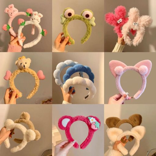 Băng đô rửa mặt bờm cute cài tóc dễ thương chống trơn trượt, lông mềm mại phong cách Hàn Quốc trẻ em, người lớn - Ảnh 2