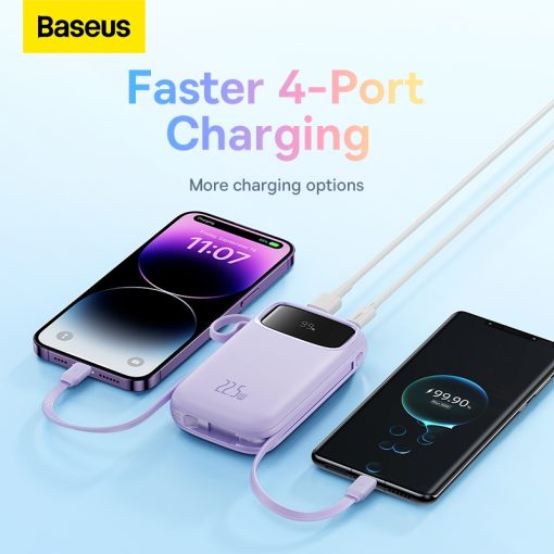 Sạc Dự Phòng Hai Đầu Dây Baseus 20000mAh PD 22.5W TypeC &IP 2 Cổng Tiện Dụng Cho iP 15 14 13 Samsung Điện Thoại - Ảnh 5
