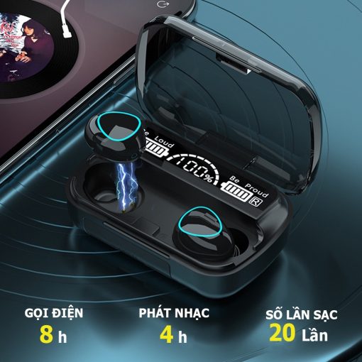 Tai nghe Bluetooth không dây M10 Pro, pin siêu dài 3000mAh, tai nghe cảm ứng - Ảnh 3