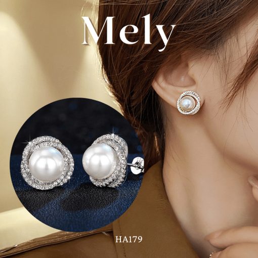 Bông tai nữ đính đá cao cấp phong cách hiện đại sang trọng đi tiệc Mely 731 - Ảnh 4