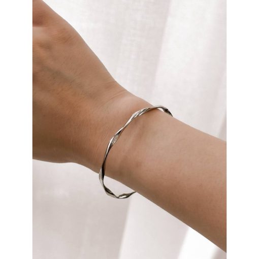 Vòng Đeo Tay Nữ AMELIE Tif Watches Lắc Tay Nữ Hợp Kim Thép Mạ Bạc - Ảnh 3