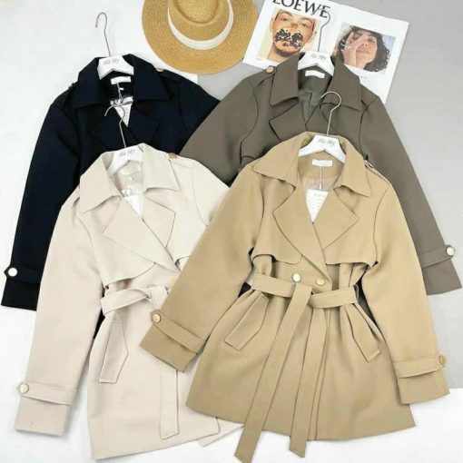 Áo khoác măng tô kèm dây đai chất kaki size S M L XL  áo măng tô xịn, áo khoác dạ, áo khoác thu đông - Ảnh 2