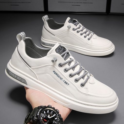 Giày Nam Sneaker Thể Thao Đế Khâu Porserrcc Trắng Đế Khâu Bền Đẹp - Ảnh 2