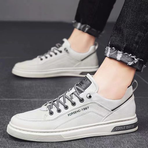 Giày Nam Sneaker Thể Thao Đế Khâu Porserrcc Trắng Đế Khâu Bền Đẹp - Ảnh 3