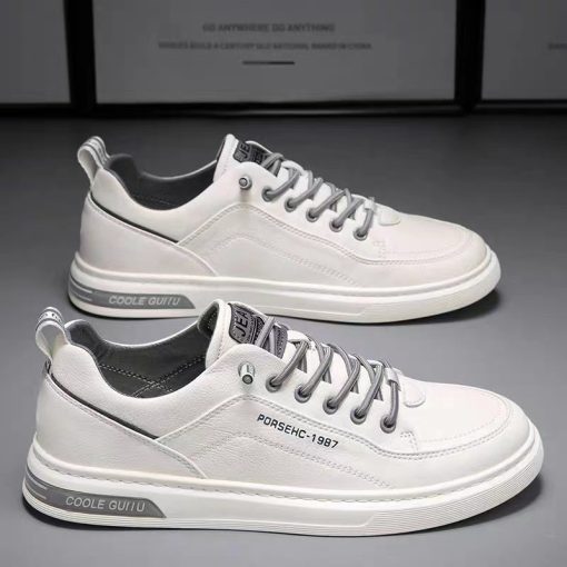 Giày Nam Sneaker Thể Thao Đế Khâu Porserrcc Trắng Đế Khâu Bền Đẹp - Ảnh 4