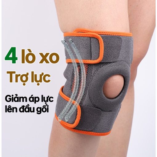 Bó Gối Thể Thao Bảo Vệ Đầu Gối Cao Cấp 4 Lò Xo Đàn Hồi Có Đệm Silicone, Băng Gối Chạy Bộ Tập Gym [BG02] - Ảnh 4