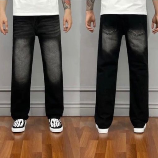 Quần Jean Ống Xuông Nam Cao Cấp - Quần Jean Ống Suông Loang màu cho Nam - Ảnh 2