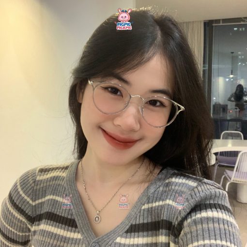 Gọng kính cận nữ mắt tròn chất liệu nhựa lõi kim loại xinh xắn, dễ đeo MS09 - Ảnh 5