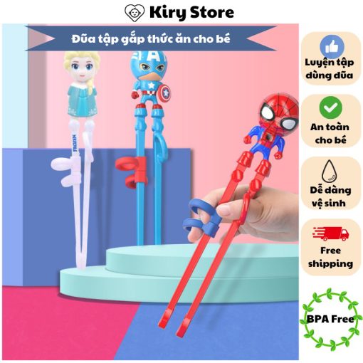 Đũa tập ăn cho bé Kiry Store đũa cho bé đũa tập gắp thức ăn đũa tập ăn dặm cho bé đũa cho bé 2 tuổi xỏ ngón cao cấp - Ảnh 2