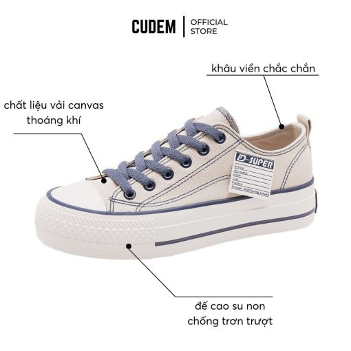 Giày thể thao nữ đế cao 3cm Hàn Quốc đi học S28 - Ảnh 3