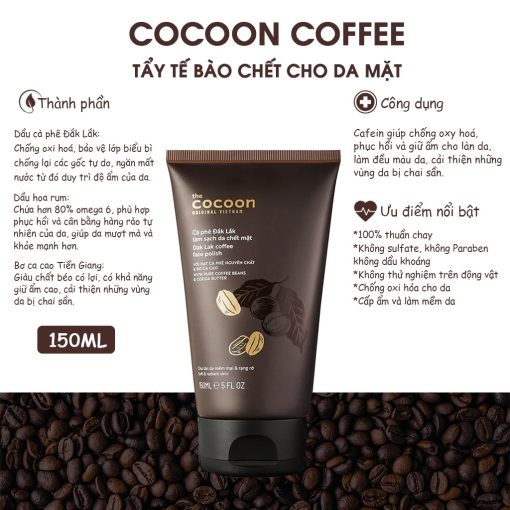 Tẩy Da Chết Cho Da Mặt Cocoon 150ml Cà Phê Đắk Lắk - Ảnh 3