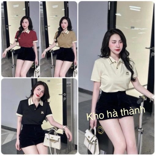 Áo polo nữ, áo thun polo nữ chất vải poly cá sấu - Ảnh 4