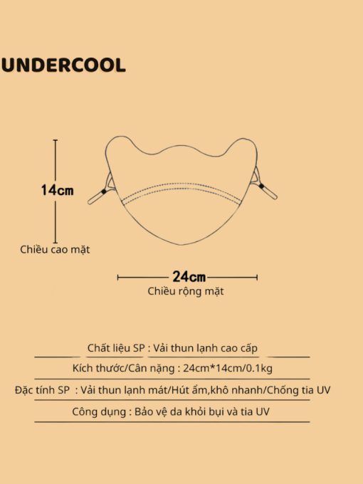 Khẩu Trang Chống Nắng UNDERCOOL Nửa Mặt Logo Đổi Màu Phát Hiện Tia UV UPF50+ 5 Màu KT01 - Ảnh 3