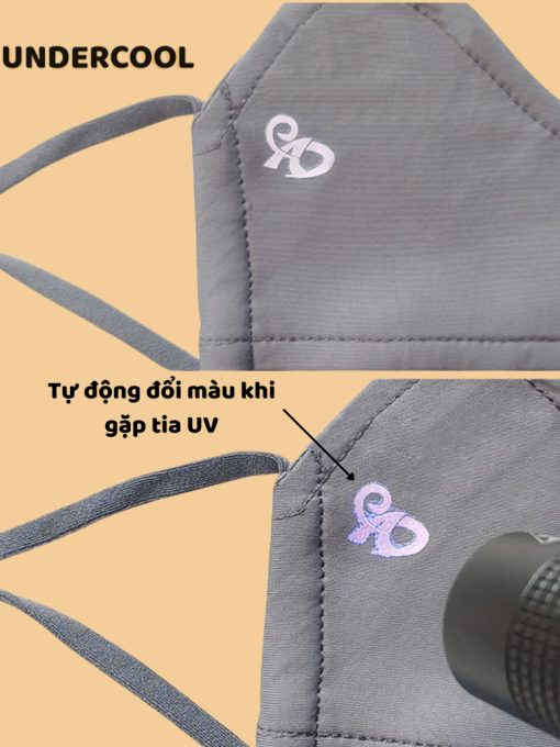 Khẩu Trang Chống Nắng UNDERCOOL Nửa Mặt Logo Đổi Màu Phát Hiện Tia UV UPF50+ 5 Màu KT01 - Ảnh 5
