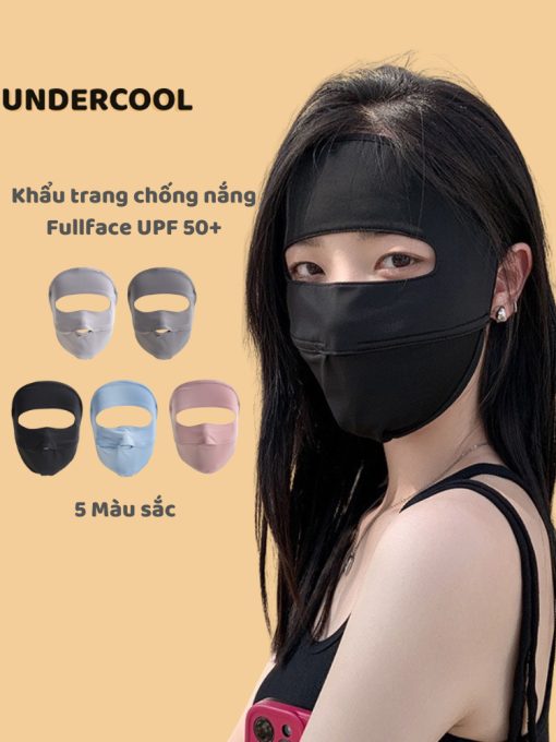 Khẩu Trang Vải Chống Nắng Toàn Mặt UNDERCOOL Thoáng Khí Ngăn Tia UV full face KT02 - Ảnh 2