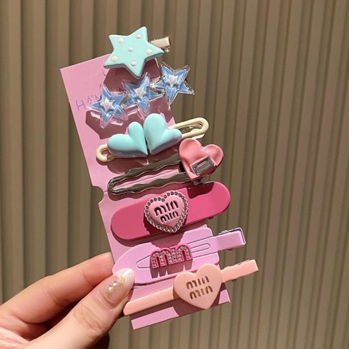 Set 7 kẹp sao vỉ hồng siêu dễ thương>FREESHIP< dành cho các bé gái  cực dễ thương - Ảnh 4