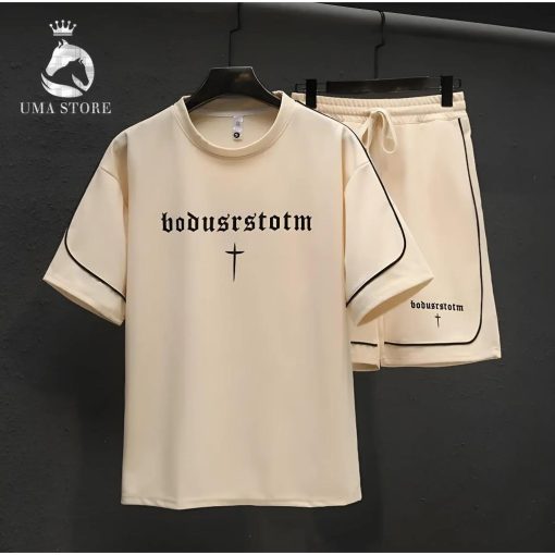 Bộ Quần Áo Nam UMA LIMITED Thêu Chữ Thập, Chất Thun Co Giãn Bốn Chiều Set Đồ Unisex Trẻ Trung ULB07 - Ảnh 2