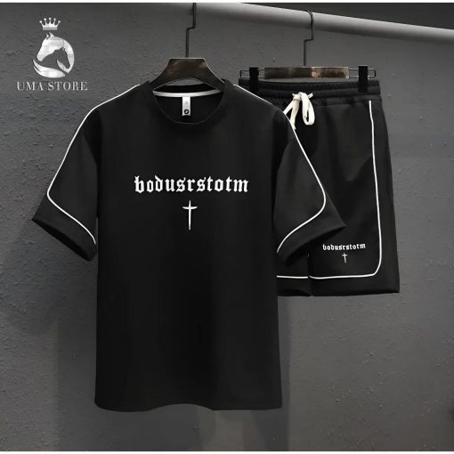Bộ Quần Áo Nam UMA LIMITED Thêu Chữ Thập, Chất Thun Co Giãn Bốn Chiều Set Đồ Unisex Trẻ Trung ULB07 - Ảnh 3