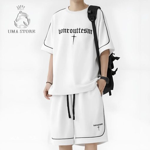 Bộ Quần Áo Nam UMA LIMITED Thêu Chữ Thập, Chất Thun Co Giãn Bốn Chiều Set Đồ Unisex Trẻ Trung ULB07 - Ảnh 5