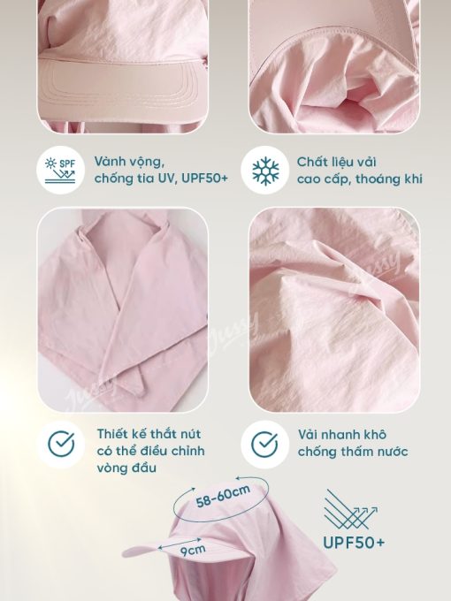 Mũ Lưỡi Trai Trùm Đầu Jennie Loại Trơn Basic Jussy Official Kiểu Nón Kèm Khăn Trùm Đầu Đa Năng Tạo Nhiều Kiểu Dễ Thương - Ảnh 5