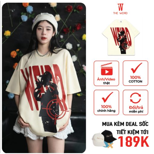 LOCAL BRAND Áo thun The Weird Phong Cách Unisex Form Rộng ATK966 - Ảnh 2