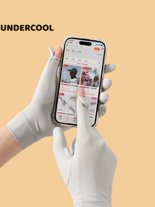 Găng Tay Ngắn Chống Nắng UNDERCOOL Hở Ngón Chống Trượt Chống Tia UV UPF50+ Nhiều Màu GT01 - Ảnh 5