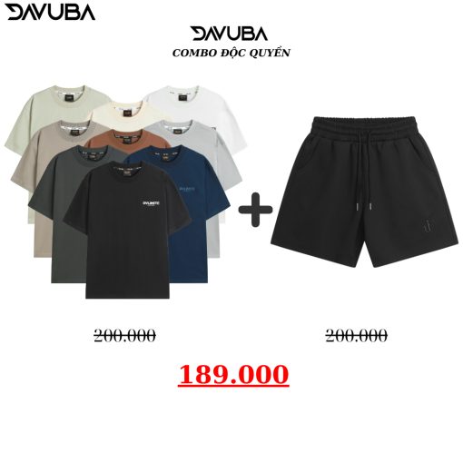 [Combo độc quyền DAVUBA] Áo thun nam nữ DV DAVUBA + quần short D CB25 - Ảnh 2