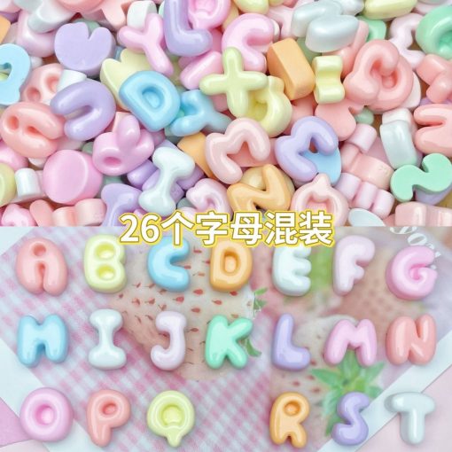 (Tặng keo + 1 phôi móc khoá) Charm chữ cái nhiều màu sắc dùng trang trí điện thoại, đồ chơi - Ảnh 5