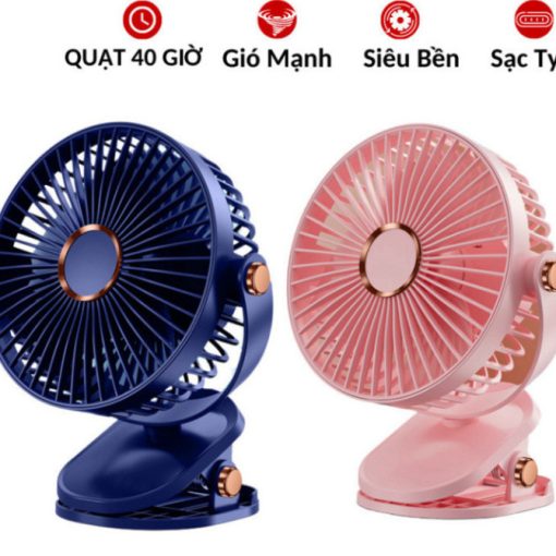 ( Loại 1)  Quạt tích điện kẹp bàn mini để bàn 5 mức độ có đèn led pin 5000 MHA Và 10000 MHA cao cấp - Ảnh 4